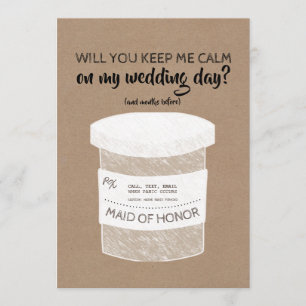 Hou me nou maar grappige bridesmaid of bruid van e kaart