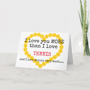 Hou meer van je dan van Tennis 💘 Valentijnsdag Kaart