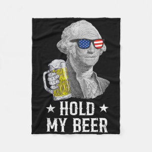 Hou Mijn Bier George Washington Patriot Grappig 4d Fleece Deken