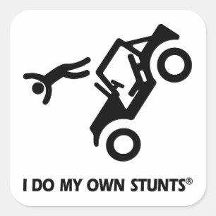 Hou mijn eigen stunts vierkante sticker