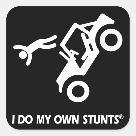 Hou mijn eigen stunts vierkante sticker (Voorkant)