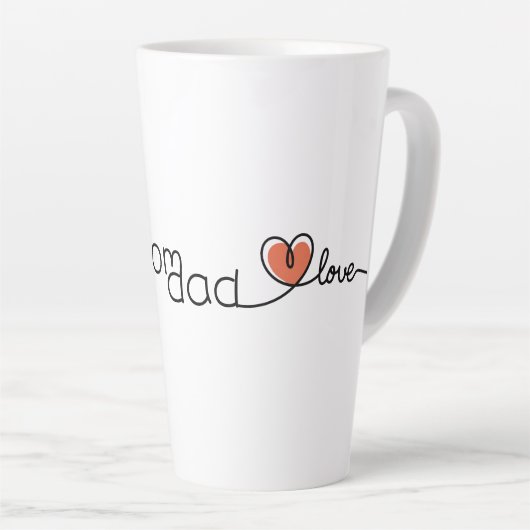 Hou Moeder Vader Tekst Cute Rode Hart Mok (Rechterhoek)