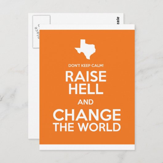 Hou niet kalm. Raise Hell! Briefkaart (Voorkant / Achterkant)