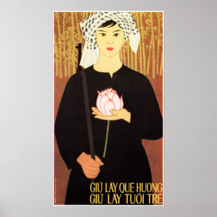 Hou ons thuisland. Hou onze jeugd! Vietnam-oorlog Poster