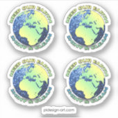 Hou onze aarde schoon op Aarde Dag blauwe vonken Sticker (Voorkant)