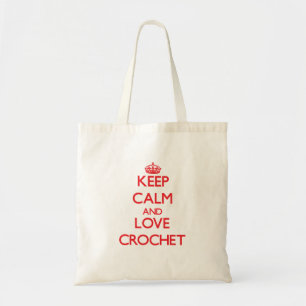Hou rustig en hou van Crochet Tote Bag