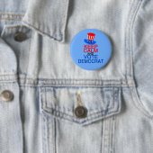 Hou rustig en stem-democraat ronde button 5,7 cm (In situ)