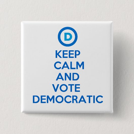 Hou rustig en stem democratisch vierkante button 5,1 cm (Voorkant)