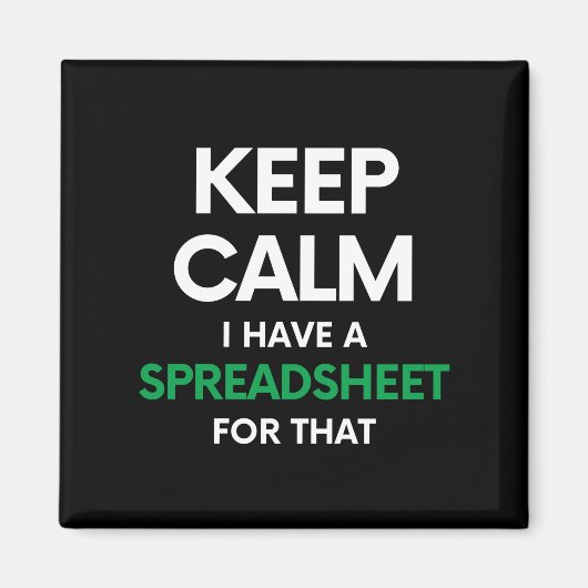 Hou rustig, ik heb daar een spreadsheet voor - Exc Magneet (Voorkant)