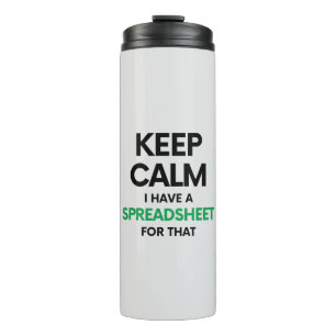 Hou rustig, ik heb daar een spreadsheet voor - Exc Thermosbeker