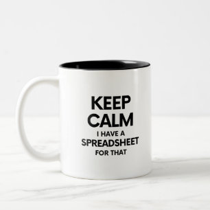 Hou rustig, ik heb daar een spreadsheet voor - Exc Tweekleurige Koffiemok