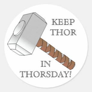 Hou Thor in de donderdag! ronde stickers