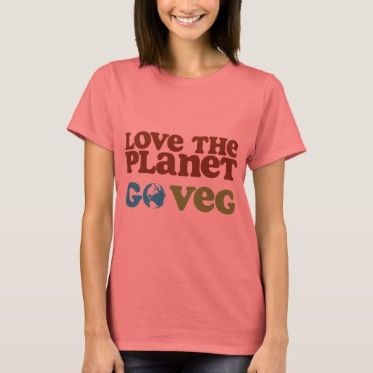 Hou van de planeet Go Veg T-shirt (Voorkant)