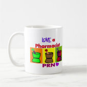 Hou van een apotheker, PRN T-shirts en cadeautjes Koffiemok (Links)