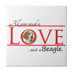 Hou van een Beagle Ceramic Tile Tegeltje