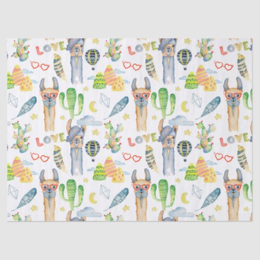 Hou van een lama tissuepapier (Voorkant)