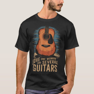 Hou van één vrouw en verschillende gitaren Gitaris T-shirt