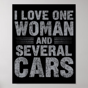 Hou van één vrouw en verschillende grappige autove poster