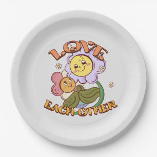 Hou van elkaar   Whimsical Floral Design Papieren Bordje