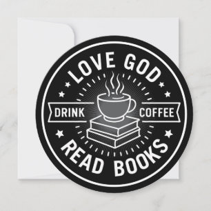 Hou van God Drink Koffie Lees Boeken Liefhebbers V Kaart