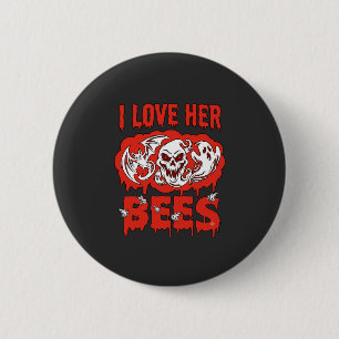 Hou Van Haar Bijen Schedel Geest Vleermuis Bloed D Ronde Button 5,7 Cm