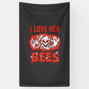 Hou Van Haar Bijen Schedel Geest Vleermuis Bloed D Spandoek