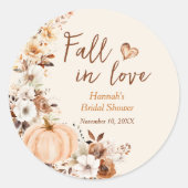 Hou van herfst bruiloft ronde sticker (Voorkant)