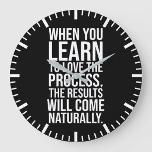 Hou van het proces - Succes Hustle Gym Motivatie Grote Klok