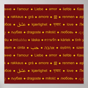 Hou van internationale woorden poster