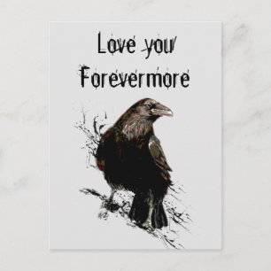 Hou van je Forevermore Fun Raven Quote Briefkaart