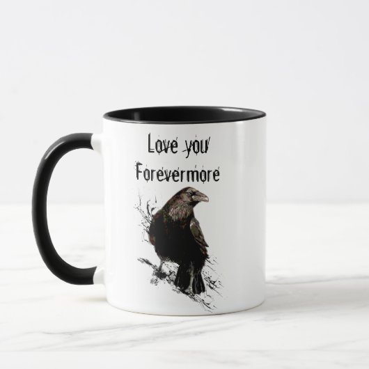 Hou van je Forevermore Fun Raven Quote Mok (Links)