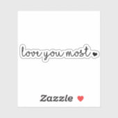 hou van je het meest zwarte witte hart sticker (Vel)