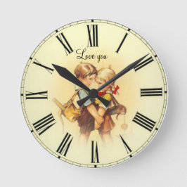 Hou van je kinder vintage ronde klok