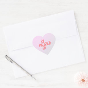 Hou van je kruiswoord, Valentijnsdag, hart, tekst Hart Sticker