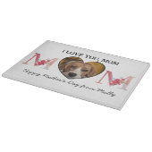 Hou van je mam, griep, aangepaste hondfoto snijplank (Hoek)