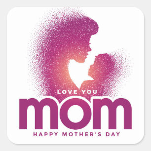 Hou van je mama (Happy Moederdag) Vierkante Sticker