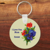 Hou van je mama Iris Flower  Sleutelhanger (Voorkant)