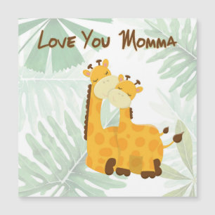 Hou van je mama twee Giraffes Moederdag magneet