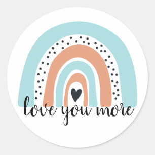 Hou van je meer regenbooghartblauw ronde sticker