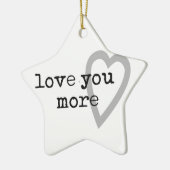 hou van je modernere zwarte grijze hart keramisch ornament (Links)