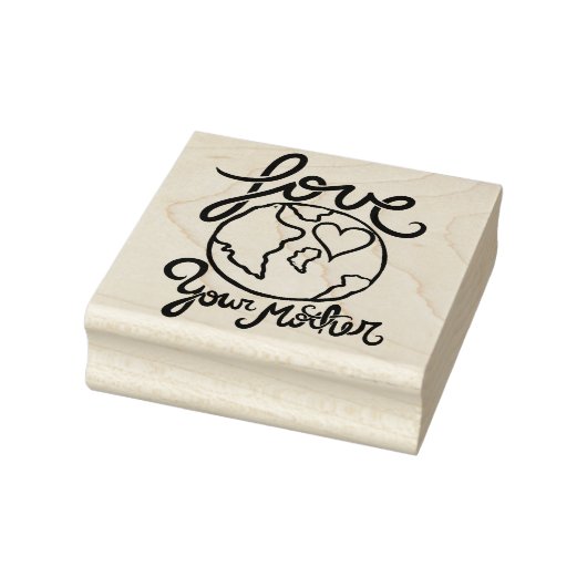 Hou van je moeder aarde dag hart liefhebber 	rubberstempel (Stempel)