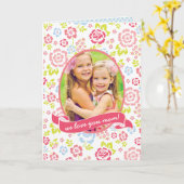 Hou van je moeder Floral Aangepaste Foto Kaart (Gele Bloem)