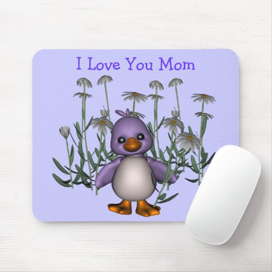 Hou van je moeder grillige vogelbloemen Mousepad Muismat (Met muis)