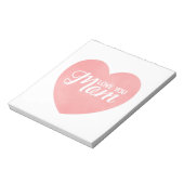 Hou van je moeder tekst, moederdag roze hart notitieblok (Gedraaid)