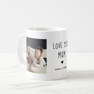 Hou van je moeder   Twee handgeschreven foto's Koffiemok