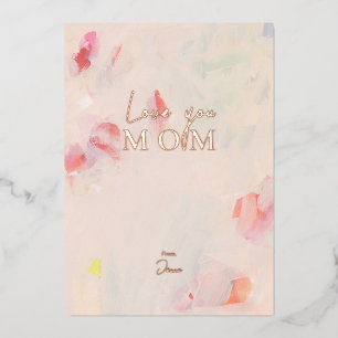 Hou van je MOM Abstracte Moederdag van de Floren Folie Uitnodiging
