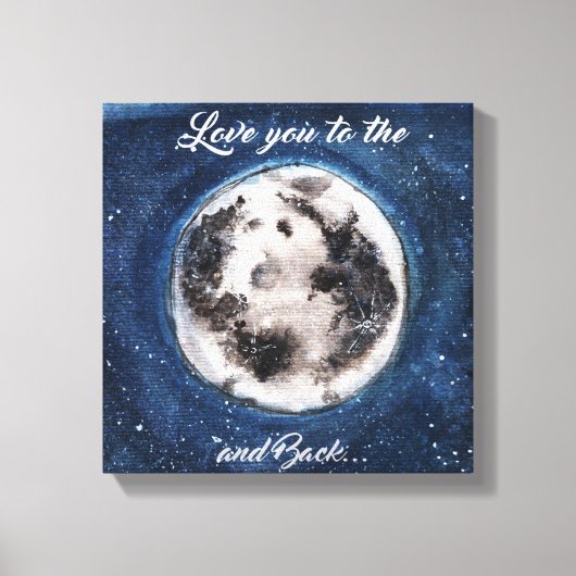 Hou van je naar de maan en terug canvas afdruk (Voorkant)