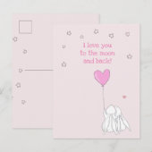 Hou van je naar de maan en terug! Cute Rabbits Briefkaart (Voorkant / Achterkant)