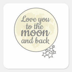 Hou van je naar de maan en terug vierkante sticker