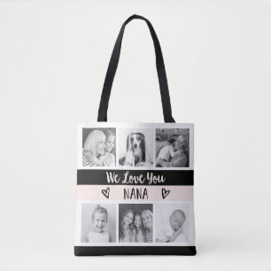 Hou van je Nana Blush Color Block Photo Grid Draagtas